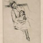 Jeannette and her mother seated on a sofa Jeannette and her mother seated on a sofa