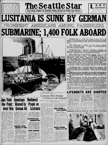 Today In History Lusitania Lost Tps Barat Primary Source