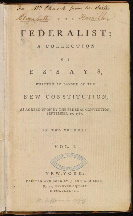 Today in History: The Federalist Papers