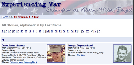 Experiencing War: Stories from the Veterans History Project