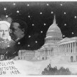 U.S. Capitol at night with stars, Taft as moon, about to eclipse William Jennings Bryan as sun