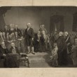 Washington delivering his inaugural address April 1789