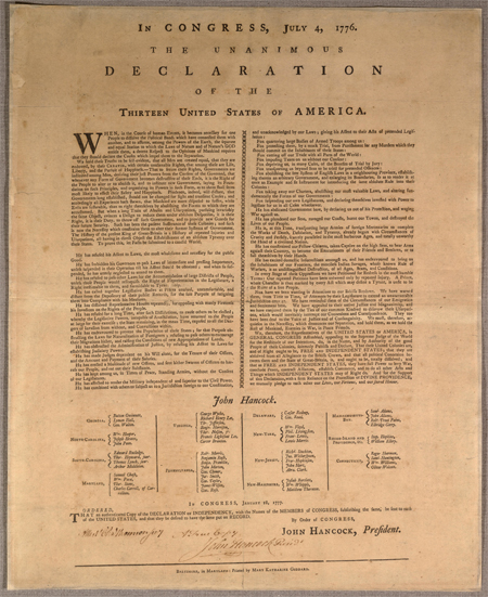 The unanimous declaration of the thirteen United States of America