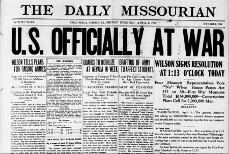 The daily Missourian., April 06, 1917, Image 1