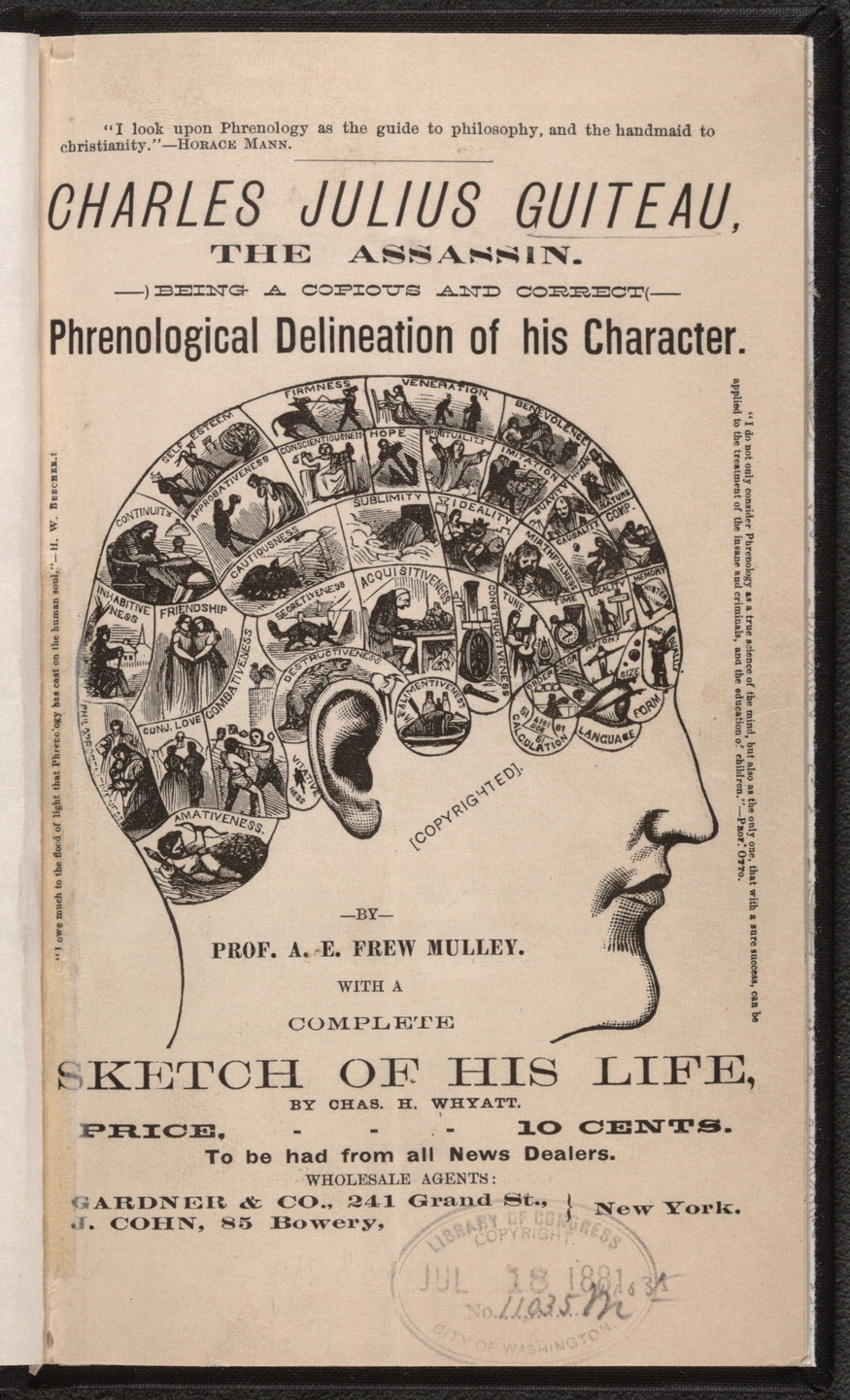 Charles Julius Guiteau, the assassin. Being a copious and correct phrenological delineation of his character