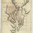 Map of the Maryland-Pennsylvania boundary used as trial exhibit in the 1735 court suit brought by the Penns against Lord Baltimore to determine the official interprovincial boundary line