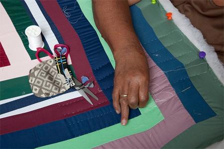 Quilt making in Gee's Bend, Alabama