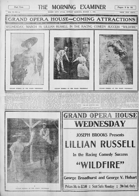 Lillian Russell newspaper coverage