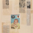 Scrapbook page featuring coverage of the birth of Ball and Arnaz’s real-life baby, Desi Arnaz, Jr., 1953
