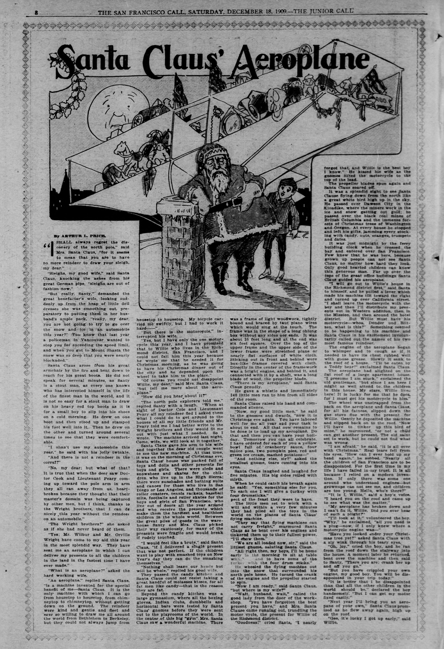 Santa Claus' Aeorplane: The San Francisco call., December 18, 1909