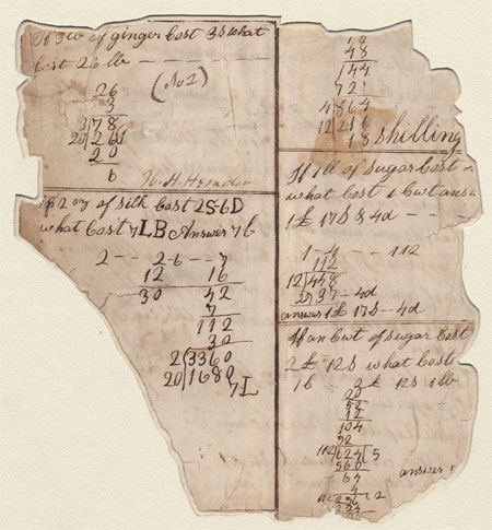 Page from Abraham Lincoln's sum book