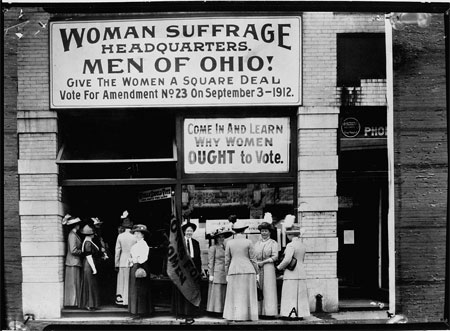 Woman suffrage headquarters in Upper Euclid Avenue, Clevelan