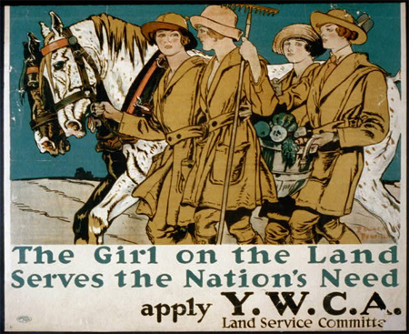 The girl on the land serves the nation's need Apply Y.W.C.A. Land Service Committee