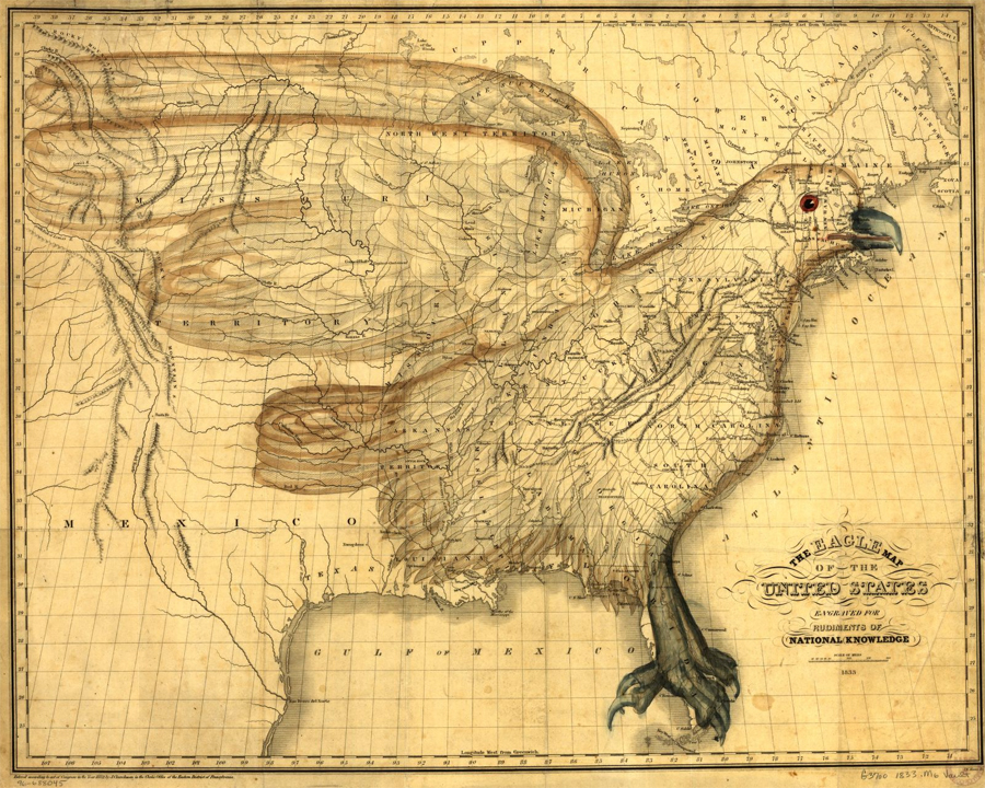 The eagle map of the United States