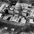 Aerial view of U.S. Capitol and crowd on the grounds of the east front of the U.S. Capitol, during the inauguration of Franklin Delano Roosevelt, March 4, 1933