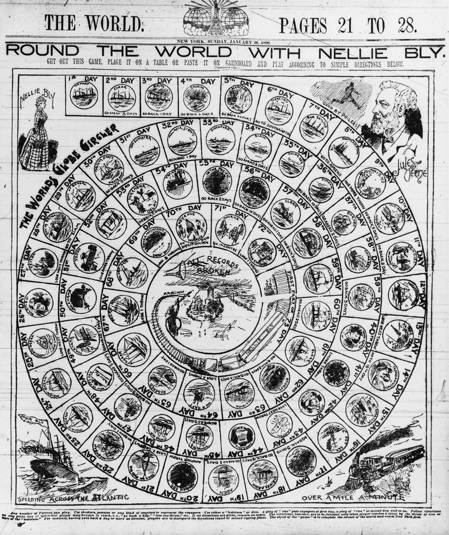 Round the world with Nellie Bly--The Worlds globe circler