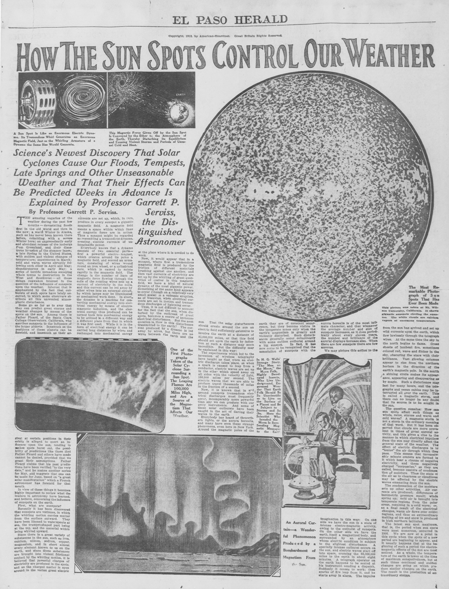 Guided Primary Source Analysis: How the Sun Spots Control Our Weather