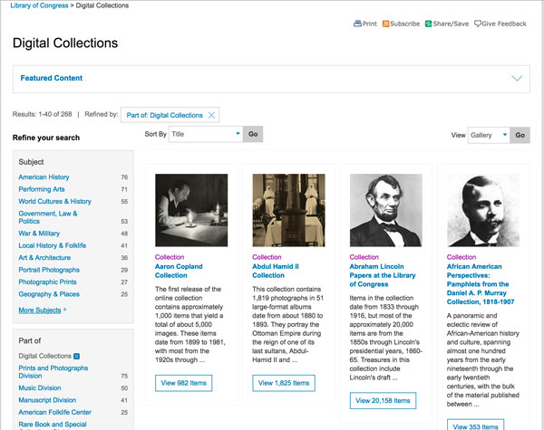 Finding Reources: Exploring the Digital Collections