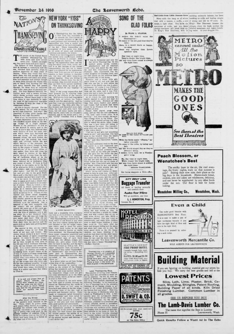 Featured Source: Thanksgiving page Nov. 24, 1916