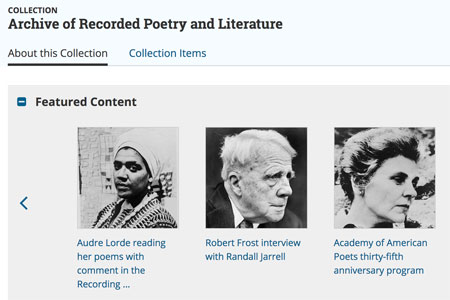 Collections Spotlight: Archive of Recorded Poetry and Literature