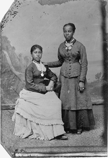 Portrait of two young African American women