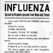 Influenza spread by droplets sprayed from nose and throat