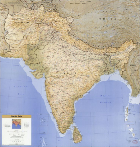 South Asia map
