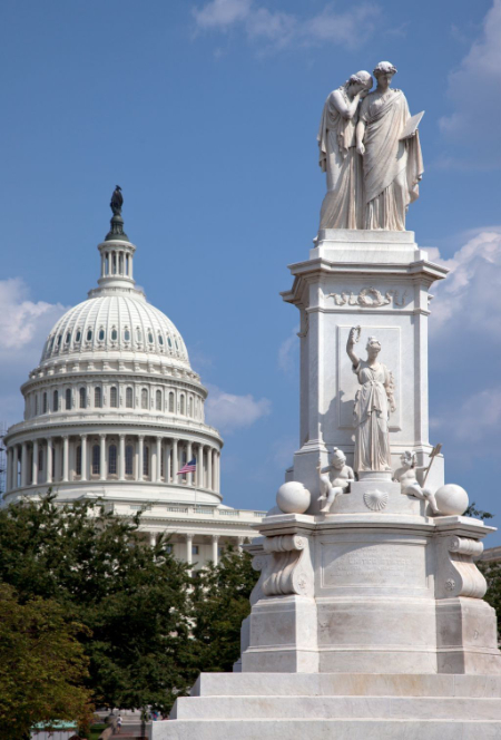 The Peace Monument located in Peace Circle on the grounds of the U.S. Capitol