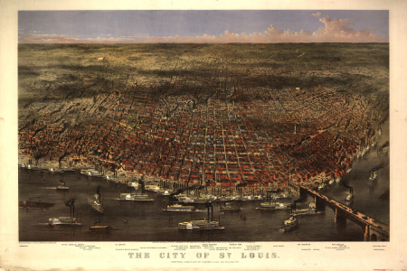 The city of St. Louis map
